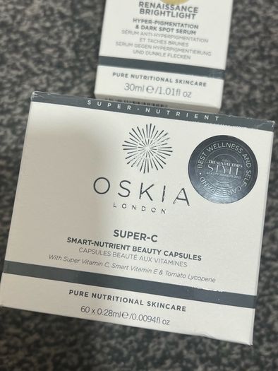 Oskia London Renaissance Brightlight Serum And Oskia Super C Smart Nutrient Beauty 60 Capsules Brand New