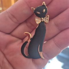 Vintage Black Cat Brooch