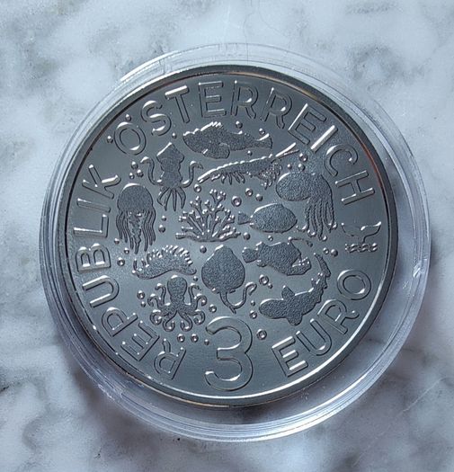 Austria 3 Euro Base Metals Uncirculated Coin 2025 - Devil Scorpionfish - Luminous Marine Life