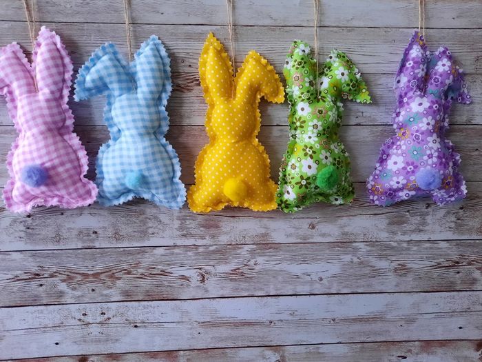 Handmade Easter Bunting / Hanging decorative bunnies