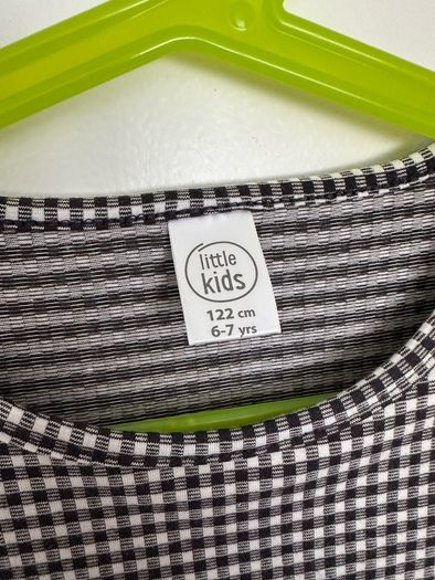 Super soft black and white dress for a girl, 122cm, 6-7 years