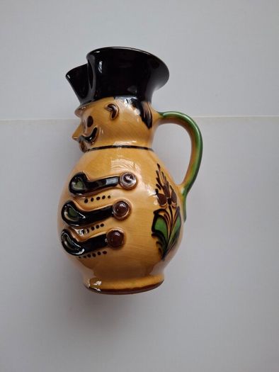 1970's Pottery hand painted Bicentennial wine Toby jug 16oz Hungary