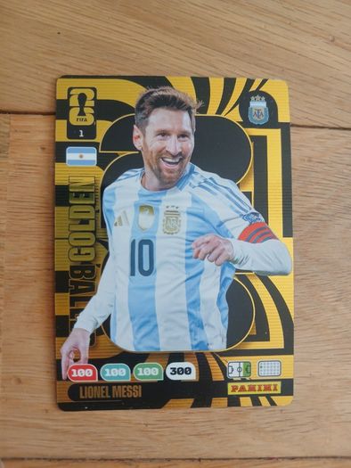 Golden baller Messi football card (rare)