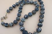 Burmese Antique Pumtek Pyu Petrified Wood Stone Beads Necklace 24 Inches