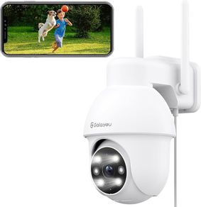 2K Security Camera Outdoor, 360 degree CCTV Camera, Home Security WiFi Camera with Color Night Vision, Pan-Tilt View, App Notification, 2-Way Audio Y4