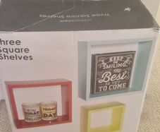 3 square shelves- in box unused