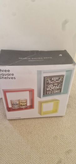 3 square shelves- in box unused