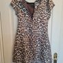 Warehouse Silk Dress Brown Animal Print Dress Image 5