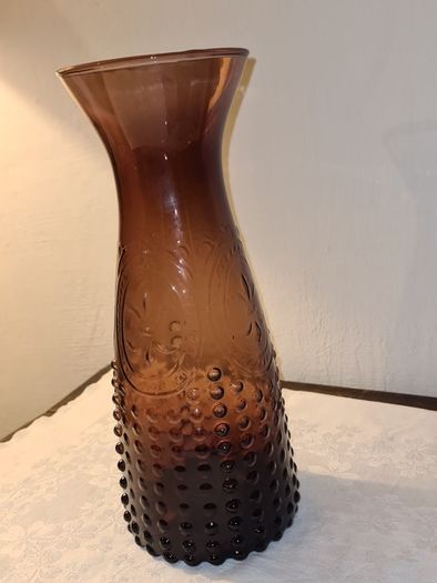 Vintage textured French carafe glass