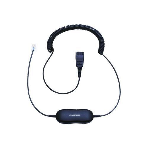 Jabra Black GN1200 CC QD to RJ9 Universal Headset Coiled Cord