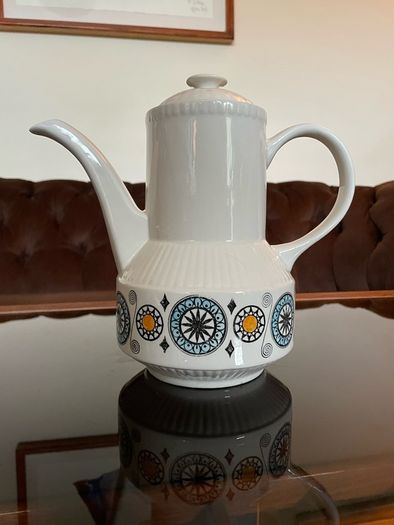 Vintage Kathie Winkle Renaissance Coffee Pot Staffordshire Ironstone England