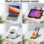Laptop Stand for Desk, Adjustable Laptop Riser ABS Silicone Foldable Lap Desk Portable Computer Holder, Ventilated Cooling Notebook Stand for 10-15.6 Laptops,Tablet-Black Image 6