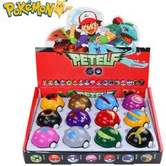 12Pcs Pokemon Figure Pokeball Toys Pikachu Charmander Anime Figure Kawaii Doll Poke Ball Collect Accessories Kids Birthday Gifts