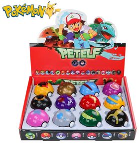 12Pcs Pokemon Figure Pokeball Toys Pikachu Charmander Anime Figure Kawaii Doll Poke Ball Collect Accessories Kids Birthday Gifts