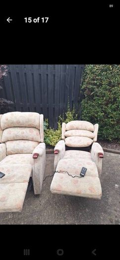 2 x riser recliner electric armchairs