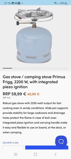 Primus Frigg gas stove top
