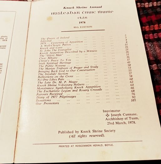 1978. Vintage Knock Shrine. Annual. 1978.