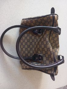 Brown patterned handbag