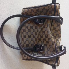 Brown patterned handbag