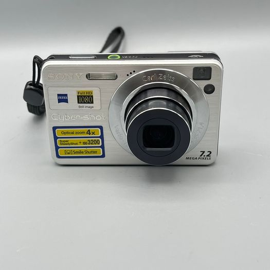 Sony DSC-W120 7.2MP Digital Camera Silver + Battery + SD