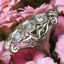 Antique Art Deco Diamond and 18 Carat White Gold Ring Image 6