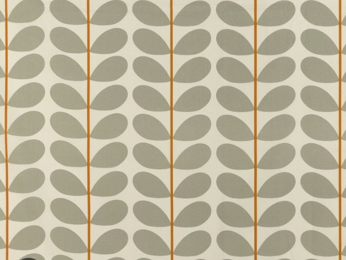 Orla Kiely Warm Grey, Cream with Orange Eyelet Curtains