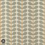 Orla Kiely Warm Grey, Cream with Orange Eyelet Curtains Image 2