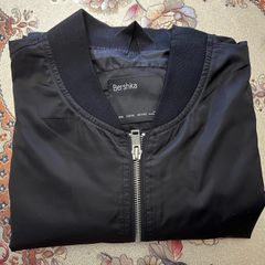 Bershka black bomber jacket