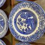 Vintage English Ironstone Tableware Staffordshire Blue Willow Dinner Plate Image 3