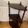 Vintage Dark Wood 3-Tier Corner Shelf Image 4