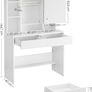 Led Dressing Table with Lighting, Mirror with LED, 2 Drawers with Adjustable Shelves 3 Colours with Adjustable Brightness White Image 2