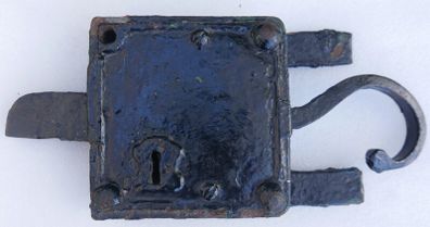 Amazing Antique Early Elbow Lock Rim Lock