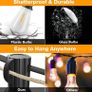 120FT Festoon Lights Outdoor, Garden Patio String Lights Mains Powered, 2200K Warm White, ST38 Waterproof LED String Lights with 62 Plastic Vintage Bulbs for Backyard Party Wedding (FREE POSTAGE) Image 3