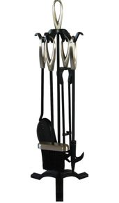 5 Piece Companion Set 5 Piece Companion Set Black Nickel Fireside Tongs Poker Brush (FREE POSTAGE)