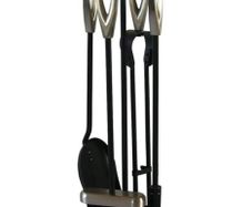 5 Piece Companion Set 5 Piece Companion Set Black Nickel Fireside Tongs Poker Brush (FREE POSTAGE)
