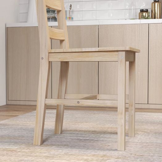 5-piece dining set, dining table with chairs, solid wood, 118 cm x 73 cm x 75 cm, natural