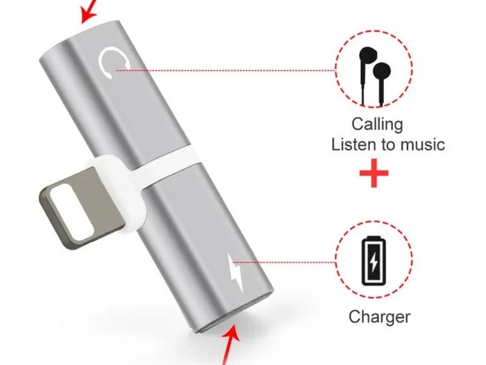 2in1 8 Pin iPhone Charger and Audio Adapter For iPhone XR XS 11 12 8 7 Plus