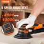 Random Orbital Sander 5 & 6-Inch, 350W Brushless Orbital Sander, 10,000 PRM 6 Variable Speed Electric Palm Sander with 20PCS Sandpapers, Dust Connector & Hose for Woodworking Detailing Sanding Image 2