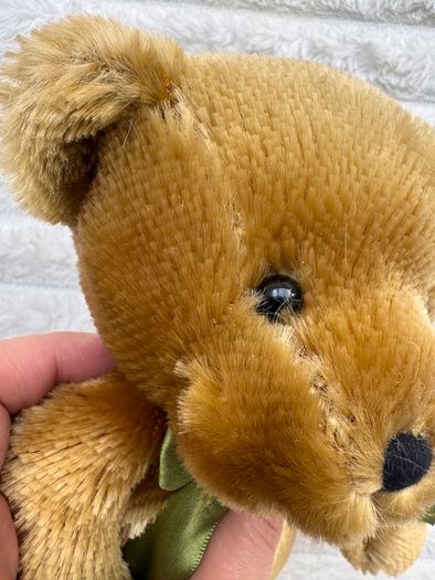 Harrods Knightsbridge Bear Green Bow Plush approx. 27 cm. Used Please see photos