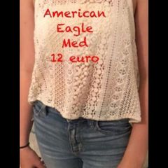 cami American eagle medium cream lace front top