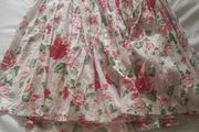 river island red floral skirt