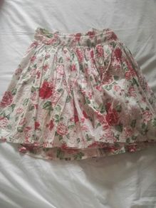 river island red floral skirt