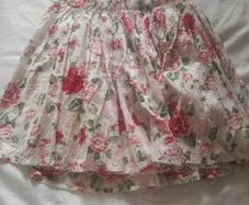 river island red floral skirt