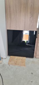 Black glass splashback
