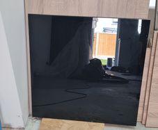 Black glass splashback