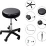 Black Adjustable Rolling Cushion Tattoo Massage Hydraulic Salon Stool,5 Wheels (FREE POSTAGE) Image 5