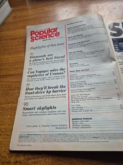 Vintage Popular Science January 1986