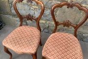 Victorian Carved Walnut Chairs.