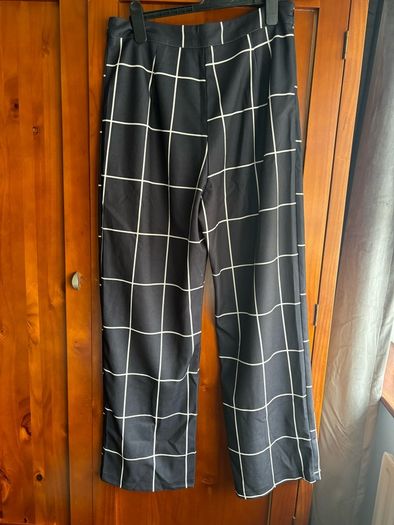 Navy and white trousers