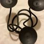 A Heavy Three Candle Table Holder 13cm H Image 2